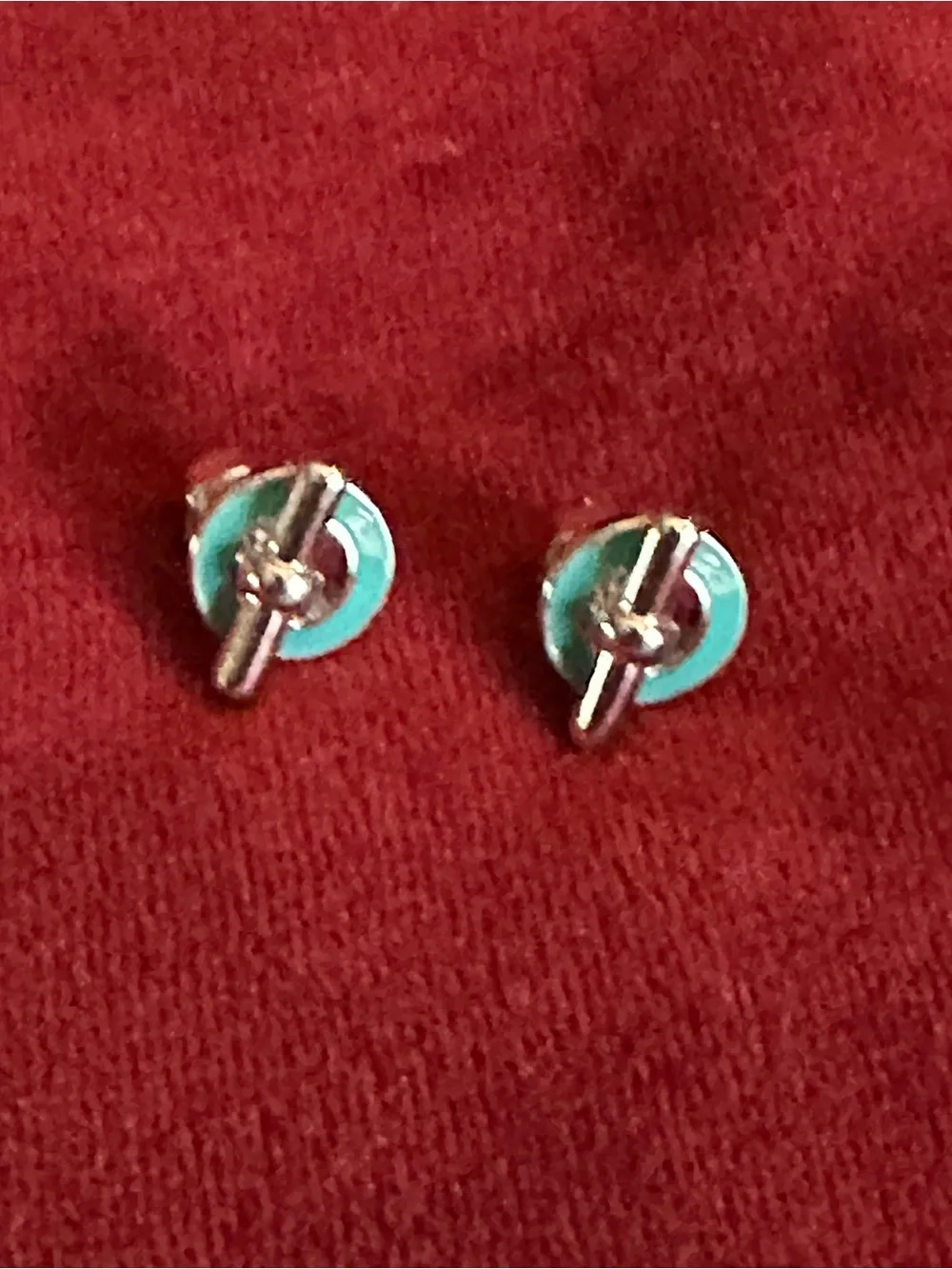 Vintage Turquoise Circular Toggle Stud Earrings - Women Jewelry